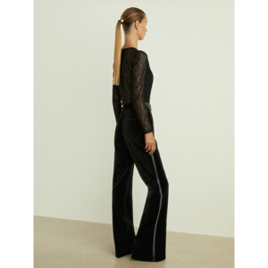 REISS PARISA Velvet Flared Suit Trousers